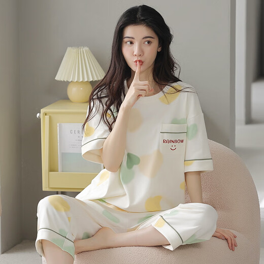 Modal 2025 pijama para mujeres en verano algodón puro puro Los pantalones cortados se pueden usar en el exterior dulce e informal de algodón de algodón gris oscuro YZ968 (pantalones cortos) 9855 color de imagen l 95-115Jin [Jin equivale a 0.5 kg] desgaste