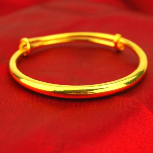 KZD Big Pickup 24 Pure Gold Bracelet Women's New Fashion Round Belly Solid Copper Alloy Bracelet Gift 18K (Glossy Bracelet-) 25g 10% Off Sold Out -