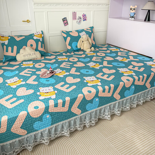 
Yalu tatami bed cover new pure cotton all-season universal rural large kang cover special anti-slip cotton sheet bed skirt K687 (2 meters + sag 40 cm)*3.8 meters