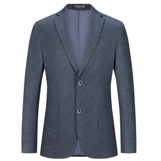 Alcalde Yageo Muslime Silk Suit Chaqueta de negocios de mediana edad para hombres Single Top de mediana edad Spring Spring West YOTN6630 Gray XXS 165