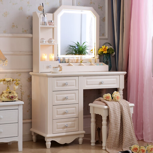 Southern Home Dresser dormitorio Moderno de almacenamiento simple Apartamento Integrado Pequeño dormitorio principal Tabla de maquillaje de estilo de crema de celebridades de estilo internet de estilo europeo