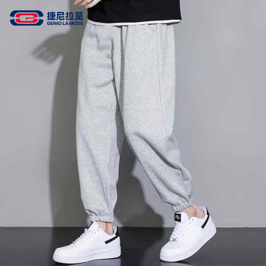 GENIOLAMODE casual pants for men in summer thin loose lace-up solid color men's pants versatile fashion casual pants