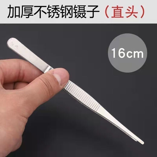 LISM Tweezers Stainless Steel Tools Repair Clips Stainless Steel Extra Long Tweezers Extra Long Thickened Succulent Dressing Fish Tank Aquatic Plants Thickened Stainless Steel Straight Round Head Length 12.5cm