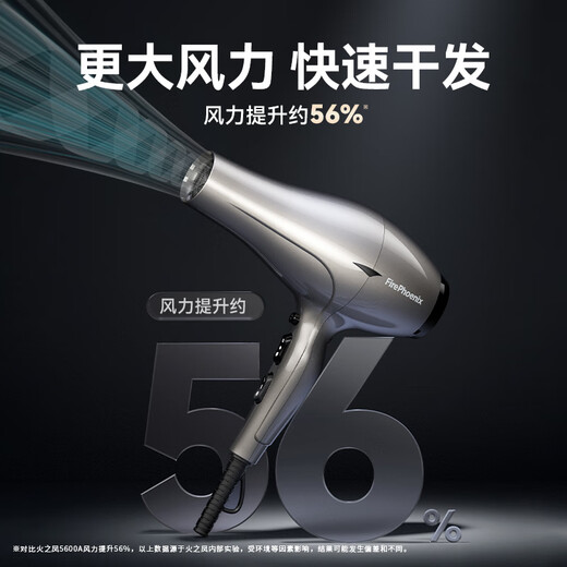 Fire Phoenix 6600X high-speed hair dryer, household high-power 2400W hair salon, large air volume, quick drying, low noise, barber shop special hair dryer, constant temperature hair care, no damage to hair 6600H+Milan White (four wind speeds) 6600X