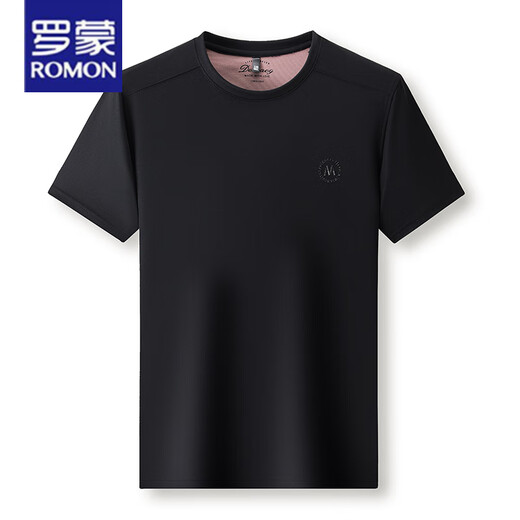 罗蒙（ROMON）短袖T恤男士圆领休闲运动透气两件套装夏季2025新款长裤套装 白色上衣-13601 M 165