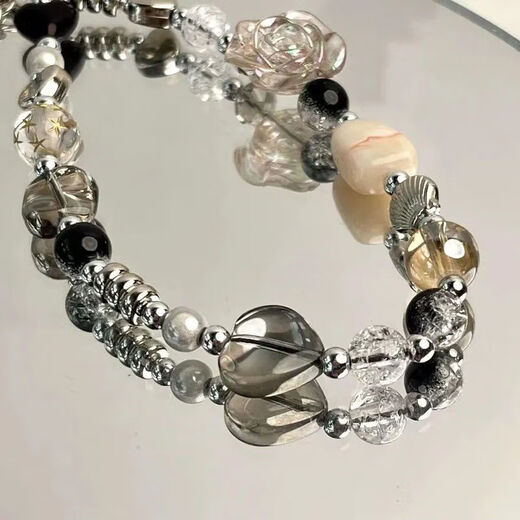 Beiyipin mobile phone lanyard mobile phone chain gray star mobile phone lanyard wrist chain short sweet and cool girl beaded chain mobile phone case trend ins internet celebrity style bracelet