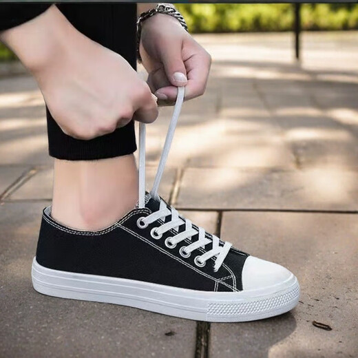 Chaussures en toile pour hommes pour hommes Chaussures de planche noires tendantes Chaussures décontractées Chaussures en tissu bas pour hommes Chaussures de planches Chaussures en toile F2 Black Men 41