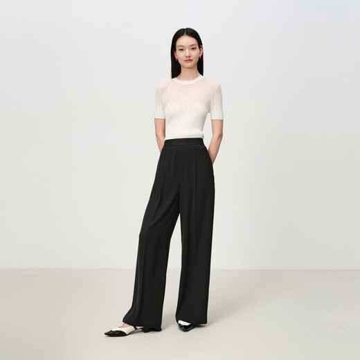 Ep yaying Frauenkleidung Maulbeer-Seidenacetat Kurzarm Strickt-Shirt Unterwäsche Basis Top 2025 Sommer Neues Modell 9905a Weiß L.