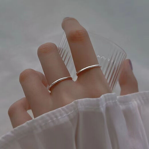 KZD Old Phoenix 999 sterling silver plain ring ring for men and women, small closed mouth 999 pure silver tail ring, fashionable and non-fading 999 pure silver simple plain ring / thick style 1.7 size 8 reference weight 120-145 Jin Jin is equal to 0.5 kg