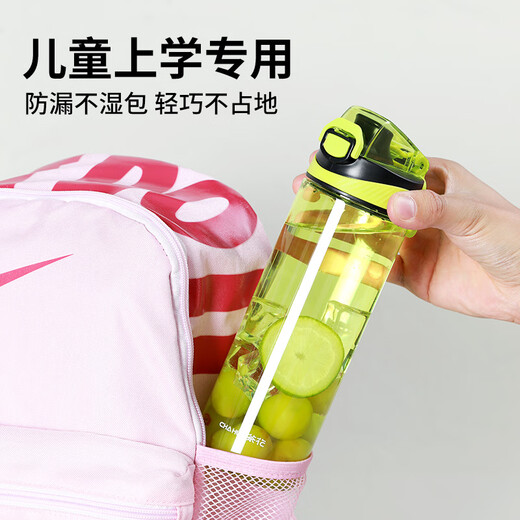 Camellia (CHAHUA) Sports Water Cup Plastic Portable Pop-up Cup Summer Children and Students Outdoor Fitness Large-Capacity Couple Water Cup Red 480ml