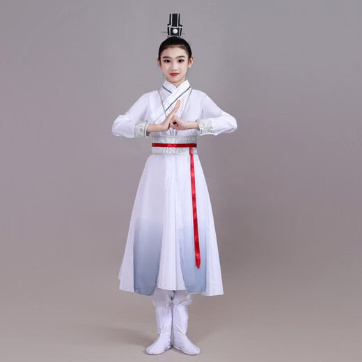 Zhexiang Hongming Youth Children's Performance Kleidung Bühnenbühne Tanzkleidung Tanz Kleidung junger Leute Zhi Rezitation Hanfu Klassische chinesische Stil Kleidung + Schuh Cover + Kopfkrone 130 Empfohlenes Gewicht 4858 Jin [Jin gleich 0,5 kg]