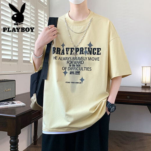 Playboy (Playboy) T-shirt à manches courtes Boy Junior High School Élève lâche Hong Kong Top Teenager Big Children Childre