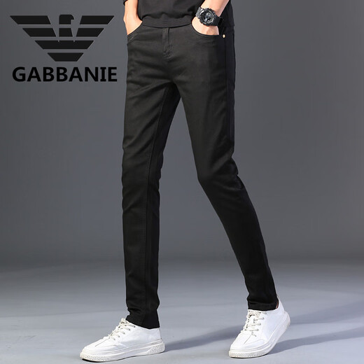 
Armani 2025 new high-end pure black jeans men's spring and autumn new Korean style trendy brand slim-fitting small-foot pants men pure white AMN690 four-season model 28 2 feet 1 waist
