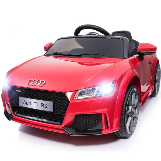 Audi children's electric car four-wheel car baby toy remote control car that can sit on a child's baby with a swing stroller red dual-drive Audi three-machine swing + dual-electric dual-drive dual-drive