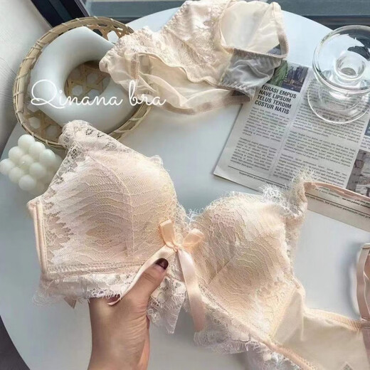 贤哲逸3884次回购性感纯欲内衣女蕾丝无钢圈小胸显大聚拢塑型收副乳调整 内裤单件 70A 32