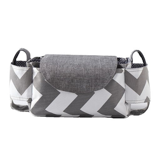 婴儿车挂包北欧风婴儿车推车挂包 收纳袋多功能奶瓶储存袋 新生儿 浅灰色 暮色星河