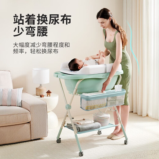 Sweeby Sweeby Windel Tisch Babypflege Tabelle Multifunktionales Neugeborenen Babywindel wechseln mit badewanne berührender tisch grüne badeweichkan nehmen eine bade individuelle badewanne