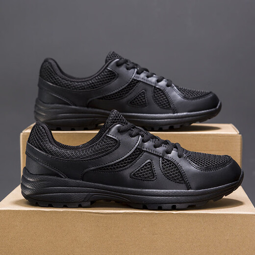 Lässige Schuhe Herren schwarzes Mesh atmungsable Sportschuhe Militär Trainingschuhe Laufschuhe Arbeiten Schutzschuhe Herren Wanderschuhe Training Netzwerk 42