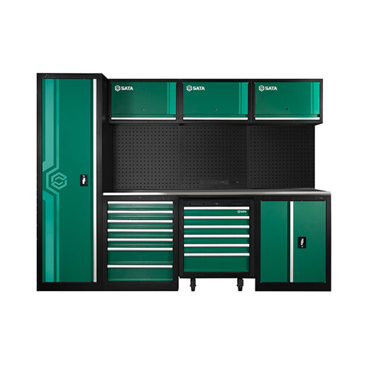 SATA (SATA) AE5990AB Combined Workstation Set Tool Cabinet Heavy-duty Thickened Iron Storage Cabinet Auto Repair Hardware AE5990B/ Combined Workstation Set Version