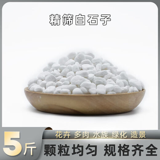 Runhua Nian micro landscape white pebbles Yuhua stone succulent plant paving stone fish tank flower pot decoration small stones 5Jin Jin equals 0.5kg (1-3mm) white pebbles