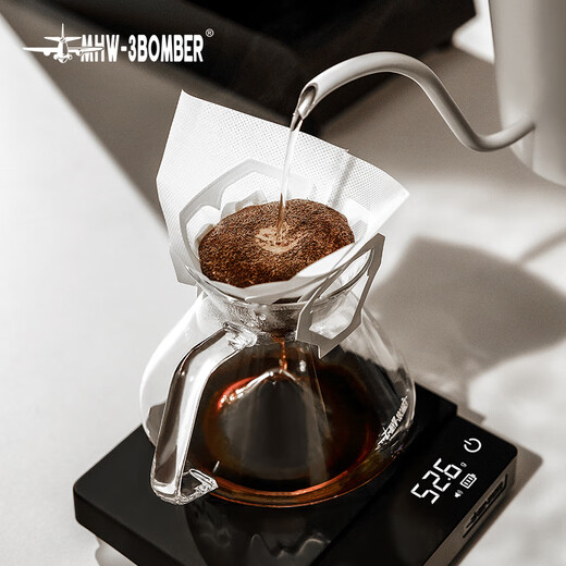 MHW-3BOMBER bomber coffee hanging filter paper hand-brewed coffee extraction filter paper V-shaped square filter paper outdoor camping portable square hanging filter paper-50 pieces no filter cup required