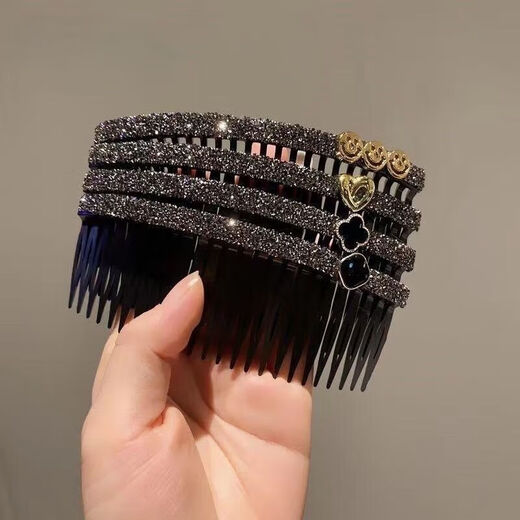 Hair comb bangs clip retro style adult headwear female side clip Korean style rhinestone top clip large hairpin for women 2 pieces of love