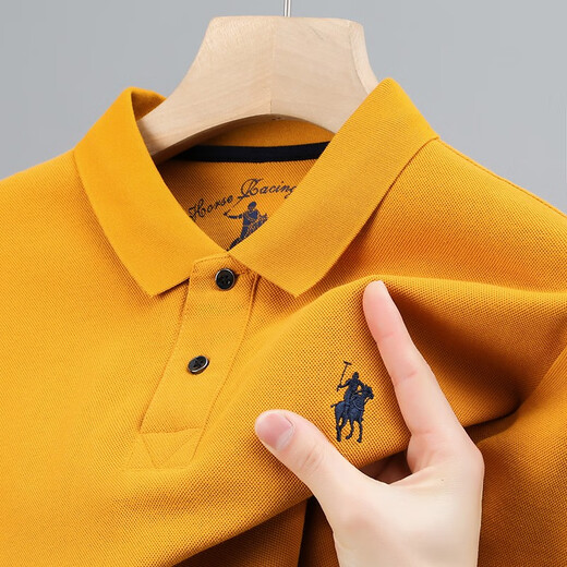 Legende Paul Paul Polo Shirt Herren Langsamtes T-Shirt Pure Cotton Middle Pad Frühlings- und Herbstkleidung High-End-Top-Kleidung Herbstkleidung 6626 Grün 15xl 165/m/48