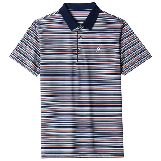 
MONTAGUT men's mulberry silk striped short-sleeved T-shirt summer middle-aged casual silk cool lapel polo shirt N7003-camel L 170 suitable for 115-125Jin [Jin equals 0.5 kg]