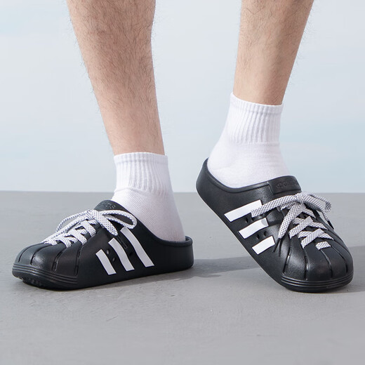 Adidas (adidas) мужская и женская обувь летние лунки Adilette Clog Birkenstock Shoes Sports Slippers JH9848/NO. 1 черный/белый/нет. 1 черный 36,5