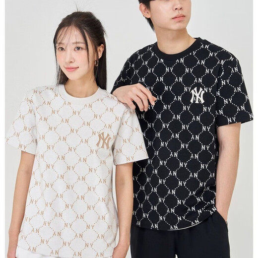 MLB T-shirt de nouveau couple d'été pour hommes et femmes Zhang Linghe même T-shirt à manches courtes en diamant DT-9923 Kaki xl recommandé 150-170jin [Jin est égal à 0,5 kg]