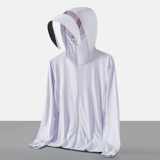
New summer ultra-thin men and women's sun protection clothes for couples' skin clothes on all sides, outdoor hat brim can be detached sun protection clothes 9926 men's jade white L