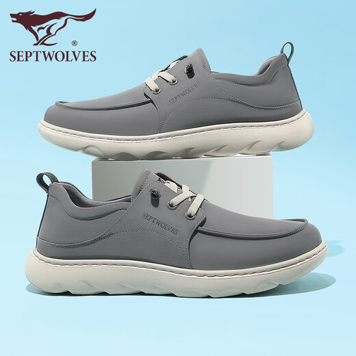 
Seven Wolf Canvas Shoes Men's Ice Silk Cool Breathable Walking Shoes 2025 Summer New Lightweight Shoes Feet Casual Daddy Shoes Men Gray 9928 40