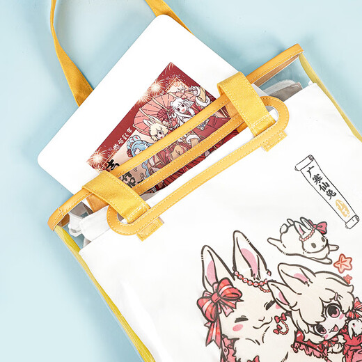 BEIFA Beifa x Inhumane Nezha Aolie canvas bag canvas bag transparent card storage bag three heads and six arms-Nezha