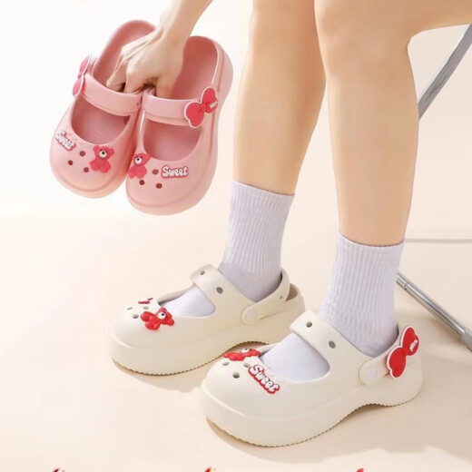 G.DuckKids Chaussures de trou pour enfants mignons filles pantoufles d'été Nouveau style princesse Mary Jane intérieure sandale extérieure sandales monochrome 1017a-6 24 -29