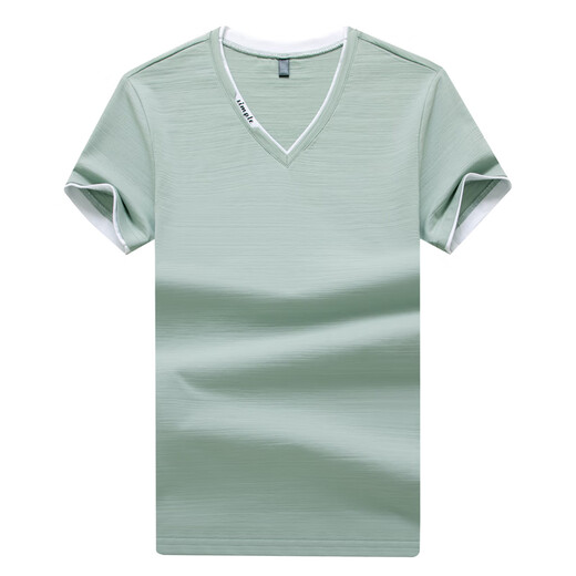 Tulan v neck chicken heart neck short sleeve men plus fat plus size V neck fashionable summer simple cotton t-shirt men casual sports white 691 model M 85-110Jin [Jin equals 0.5 kg]