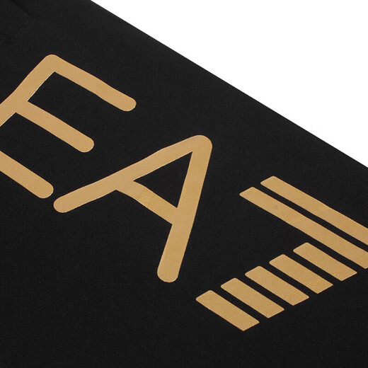 Armani (Emporio Armani) EA7 men's pants 2025 new classic micro-label casual print lightweight breathable comfortable sports pants leggings black gold S