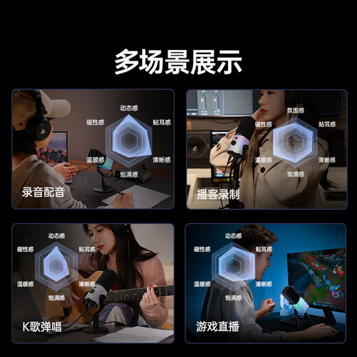 Maono dynamic microphone computer live broadcast game e-sports noise reduction microphone singing recording USB built-in sound card mobile phone radio microphone Shanke pd100xs handsome man same style