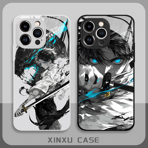 Meiling Beauty Applicable Apple 15 Ink Style Yigu Youtai Mobile Case iPhone 14 Promax Spell Return 13 Pro Sense 12mini Glass 11 New X Anime 8plus Peripheral x 14380-Liquid Glass-Xinghe Silver iPhone 15