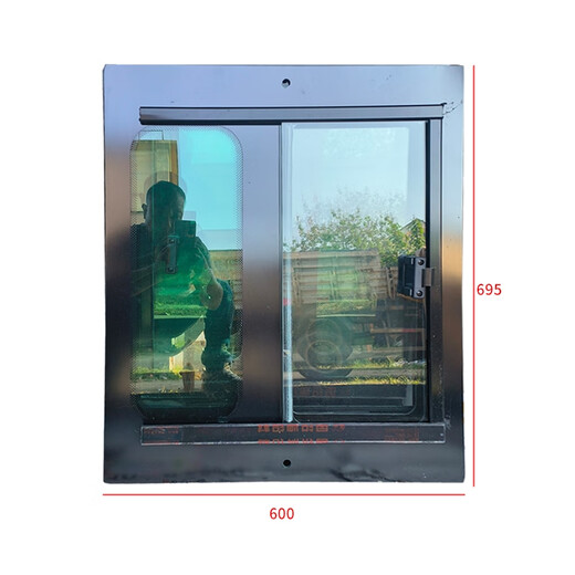 The glass on the forklift door is converted into a sliding window, customized Lugong Laigong Mingyu Luyu loader push-pull tempered glass 695*600
