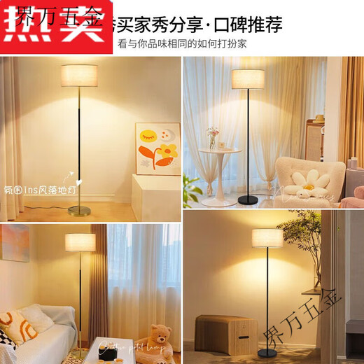 XMSJ落地灯灯具现代客厅卧室立式落地台灯氛围风床头灯 1396-三色变光-5