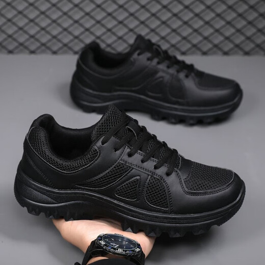 Lässige Schuhe Herren schwarzes Mesh atmungsable Sportschuhe Militär Trainingschuhe Laufschuhe Arbeiten Schutzschuhe Herren Wanderschuhe Training Netzwerk 42