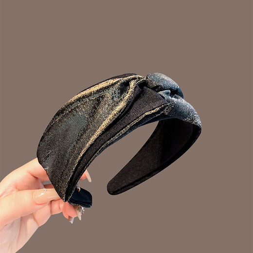 Kamalun (KAMALUN) 2025 new style hair hoop for women, shiny, wide-brimmed head hoop to cover white hair, temperament, pressed hair clips, simple and light luxury hair accessories, head hoop + brand gift box