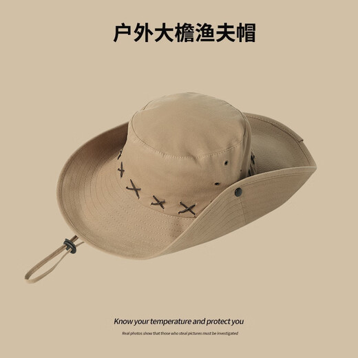 Woodpecker (Tucano) Sun Sun Women's Big Hat Brim Sun Protection Summer Fishing Aftraor Mountaineing Fisherman Fisherman Hat Retro Vaquero Occidental Brown American Retro- (un sombrero y dos usos) de una sola talla [entrega de prioridad de recolección y compra]