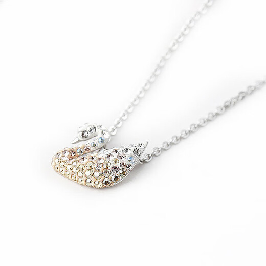 Swarovski (SWAROVSKI) Women's Classic Swan Set with Crystal Diamond Pendant Necklace Clavicle Chain for Girlfriend Valentine's Day Birthday Mother's Day Gift Small Golden Gradient Swan 5215038