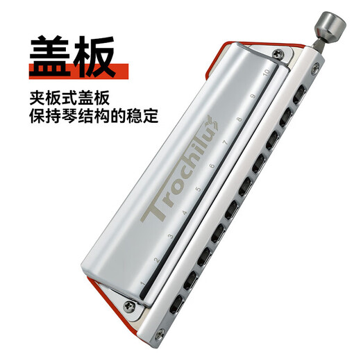 嘉德瑞 JDR蜂鸟十孔半音阶口琴10孔布鲁斯流行调音-红色paddyC调