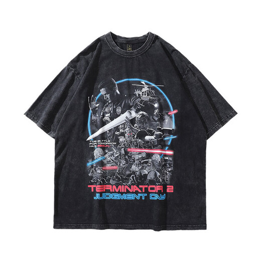 Jingpufei European et Américain Retro Retro Shirts à manches courtes pour hommes et femmes 759 m