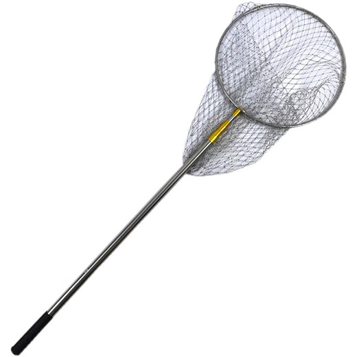 Yunlu stainless steel copy net 3 meters 4 meters 5 meters 6 meters telescopic pole set fishing net bag folding fishing copy net head fishing gear black nano net + white pole 4m