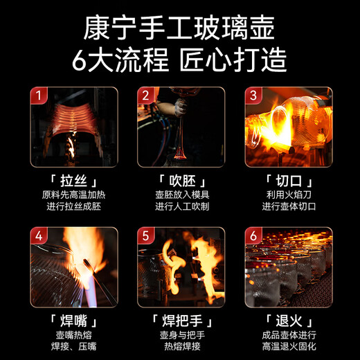 World KitchenCorning health pot, all-glass thermostatic kettle, tea kettle, 1L office thermos kettle, home flower tea kettle, kettle, electric kettle, kettle, gift, personal use, standard model, 24-hour appointment丨automatic heat preservation 1L