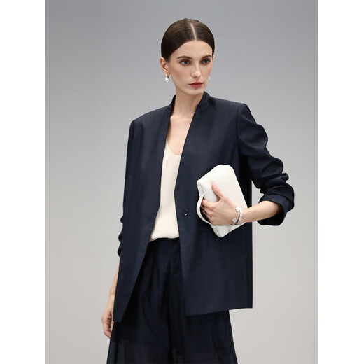 COCOBELLA quiet luxury style simple temperament worsted texture suit women's business commuting suit SI0001 deep sea blue L