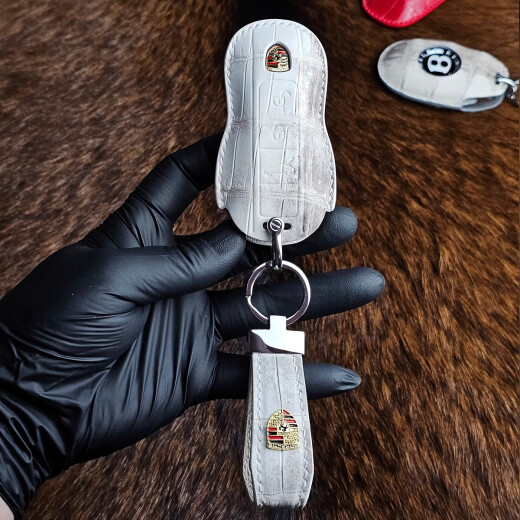 Tassiberi TOIXI BRORY PORSCHE Cubierta de la llave de la llave de la llave Bolsa Taycan Cayenne Macan911/718 Case protector de paramela Cloisonné Mango Estilo de agujero cuadrado Bequeo B Modelo B Modelo